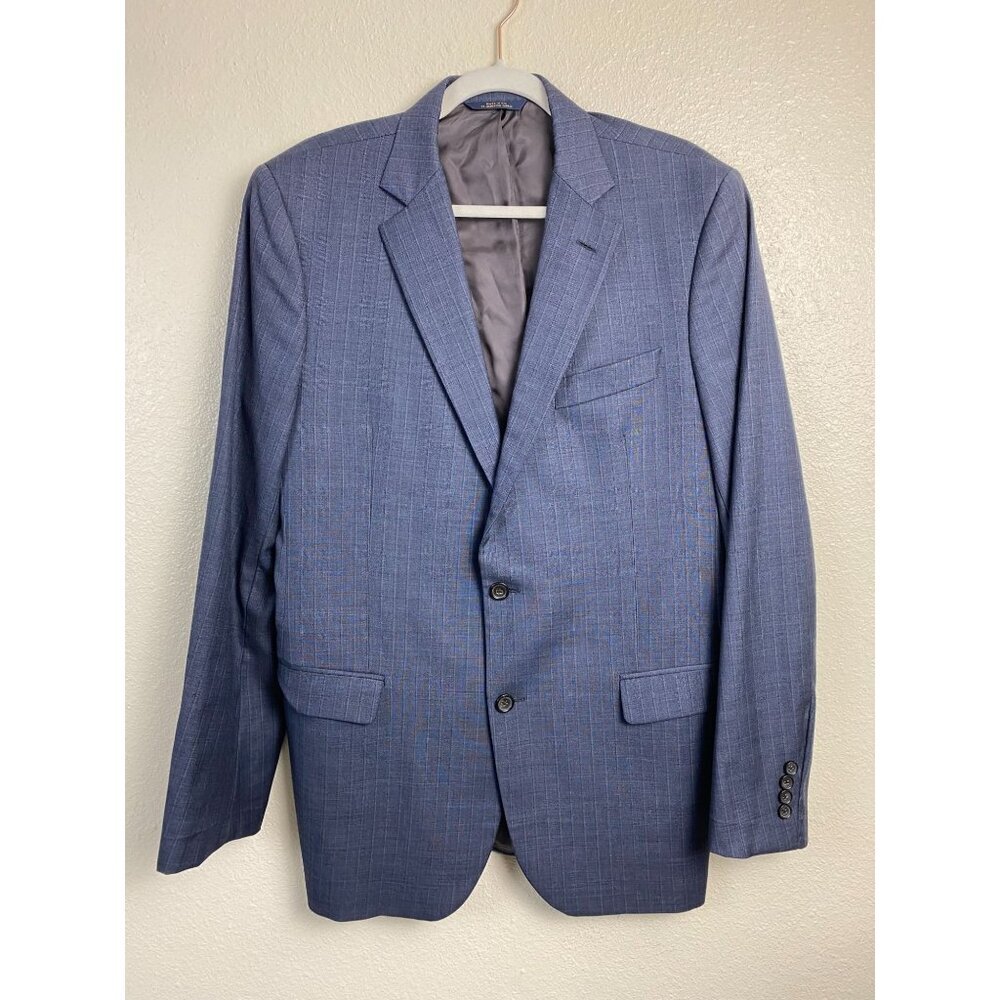Brooks Brothers Wool Mens Saxxon Blue blazer jacket Size 42L 36W Office Career